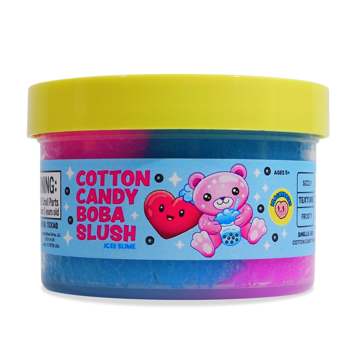 PeachyBbies 7 oz Cotton Candy Boba Slush Slime