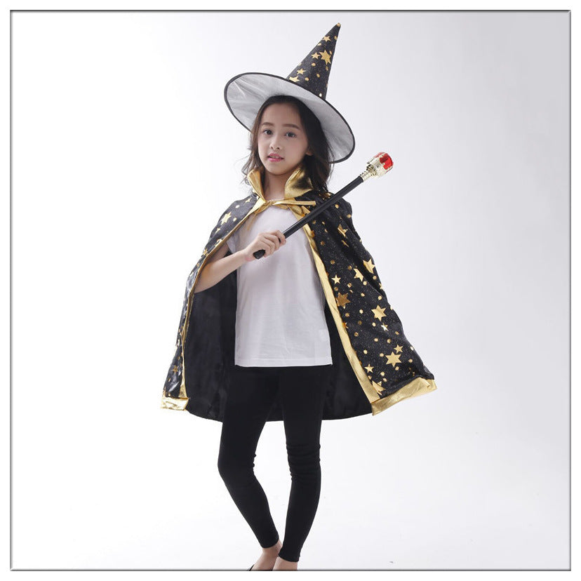 Halloween Witch Cloak Costume For Kids Cosplay Party