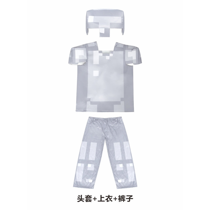 Minecraft Steve Cosplay Costume For Kids Halloween Stage Performance