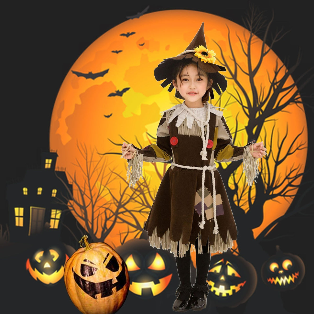 Wizard Of Oz Scarecrow Costume For Girls Halloween Stage Play