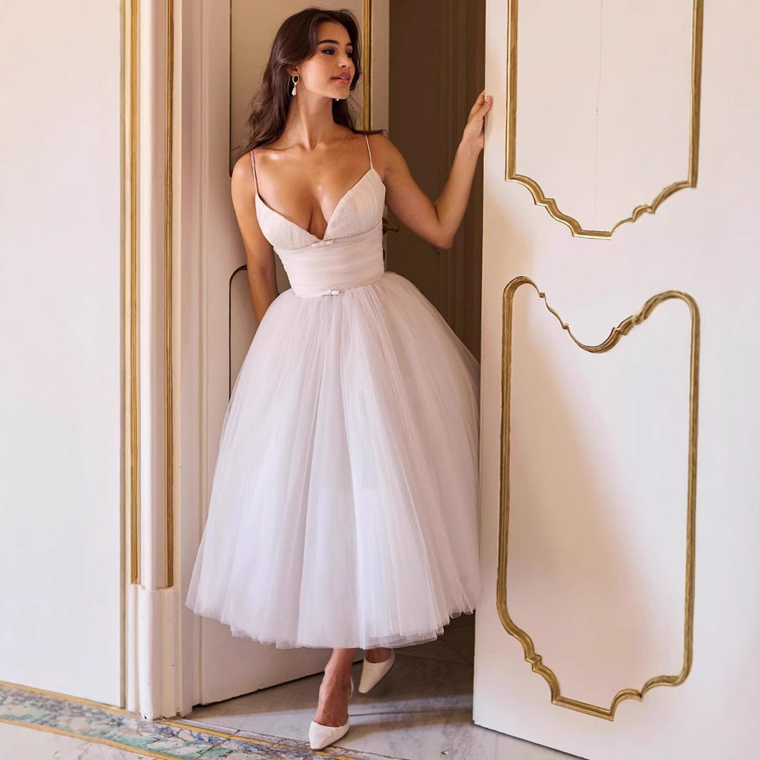 Backless Sleeveless Dress For Christmas Party