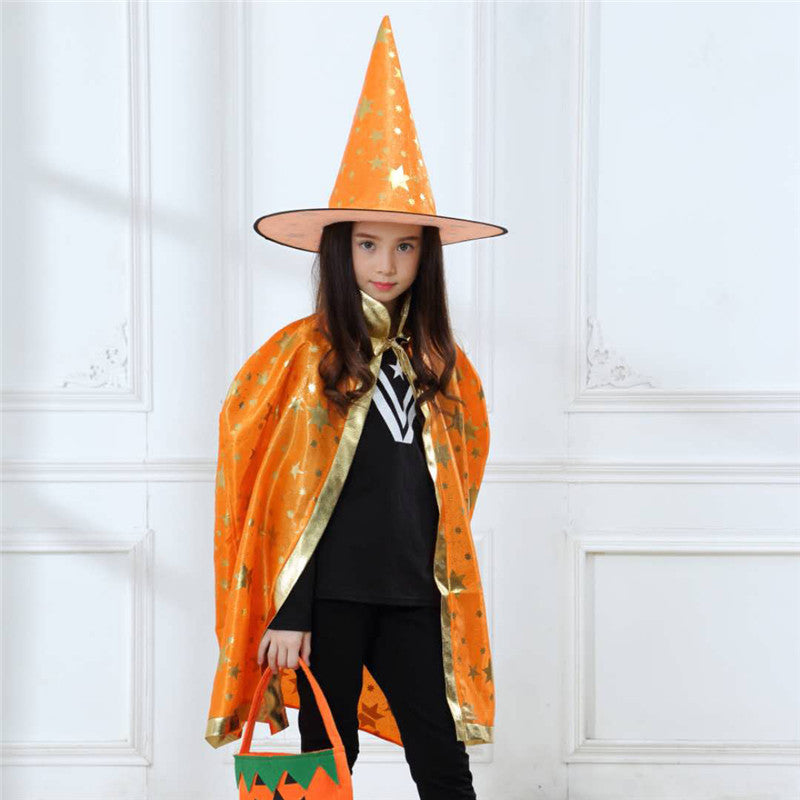 Halloween Witch Cloak Costume For Kids Cosplay Party