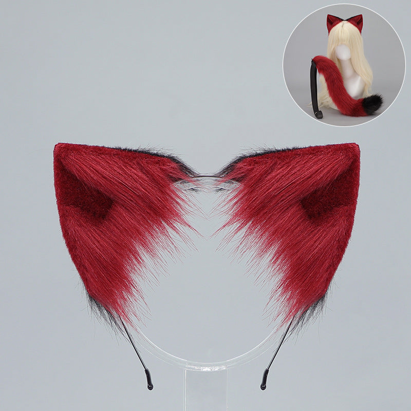 Halloween Cat Ears Tail Set Cosplay Props Handmade
