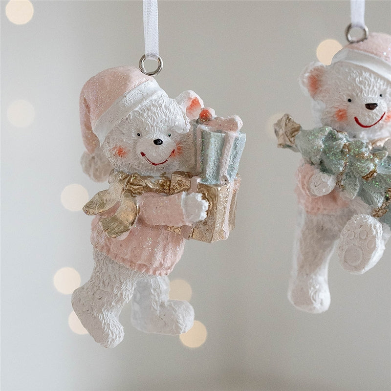 Christmas Cute Resin Bear Pendant