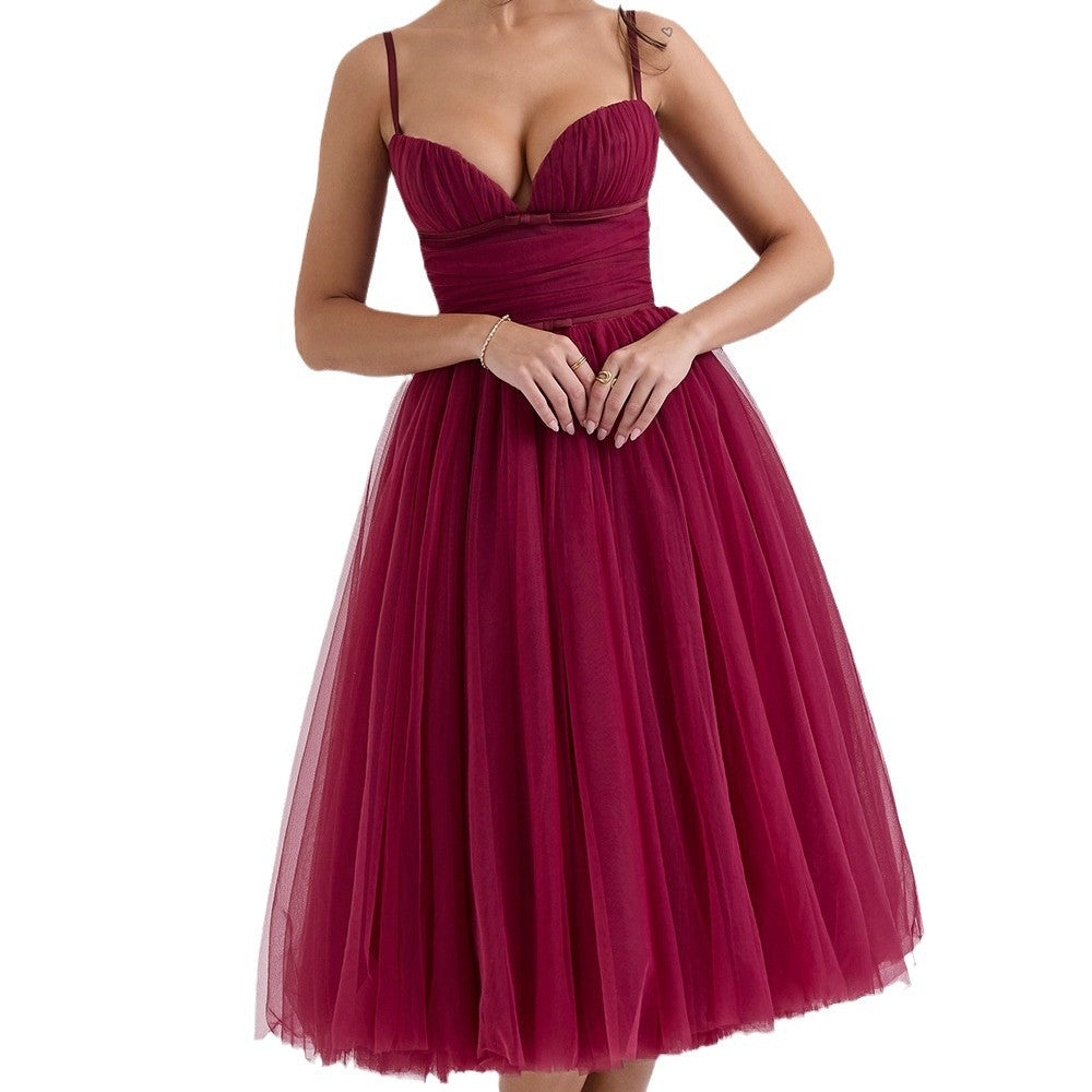 Backless Sleeveless Dress For Christmas Party