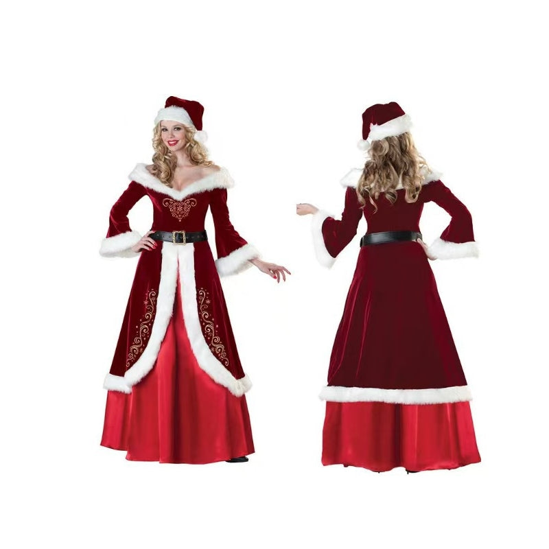 Christmas Couple Santa Costume Stage Performance Set