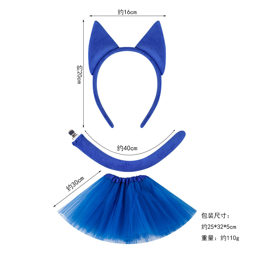 Blue Cat Ear Headband For Kids Halloween Costume Party