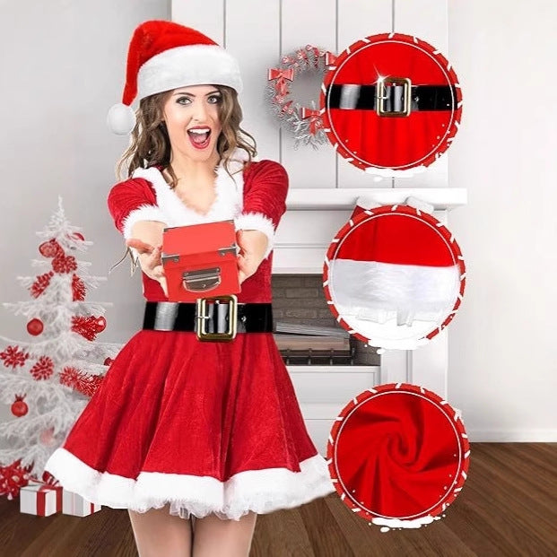 Christmas Costume Adult Women Santa Claus Party Performance Outfit