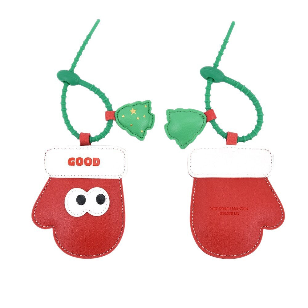 Christmas Apple Car Keychain Leather Bag Charm Ornament
