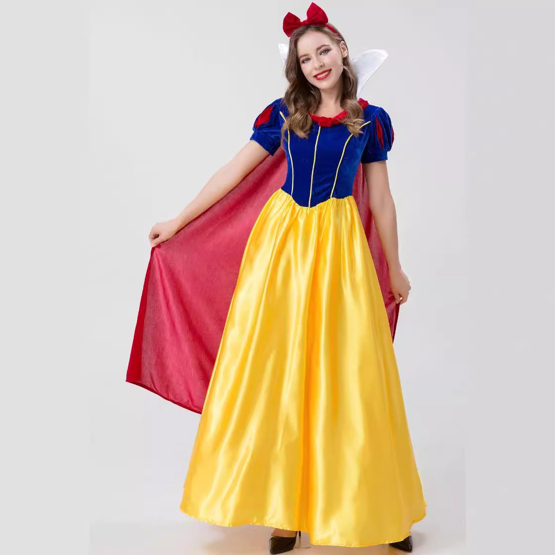 Snow Queen Princess Cloak Dress Halloween Cosplay Costume