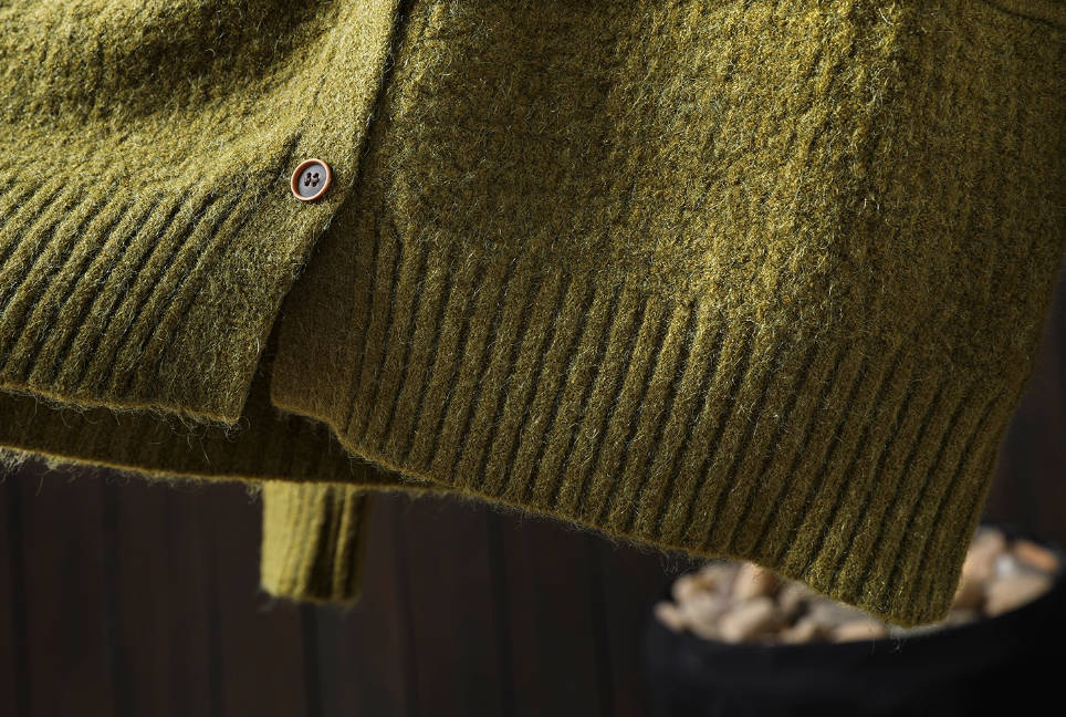 Women Winter Wool Warm High Neck Single-Breasted Sweater Coat