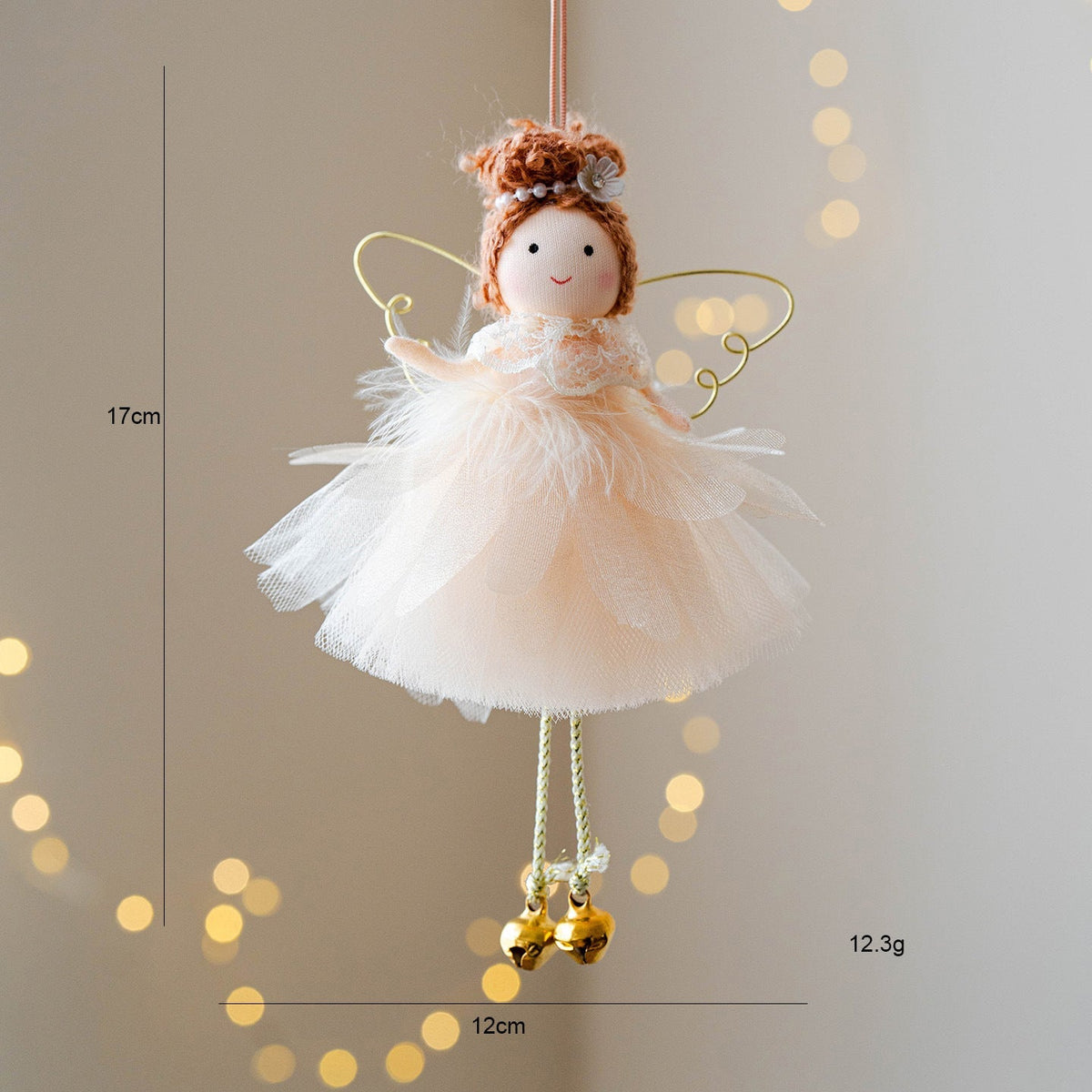 Christmas Decor Petal Mesh Skirt Angel Girl Pendant