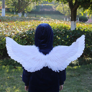 Black Feather Wings White Halloween Cosplay Angel Wings