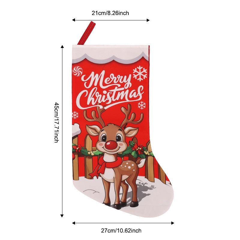 Red Cartoon Christmas Sock Gift Bag