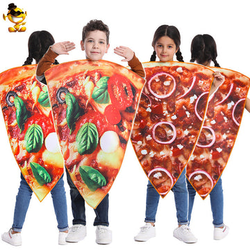 Kids Pizza Costume Funny Cosplay Party Outfit