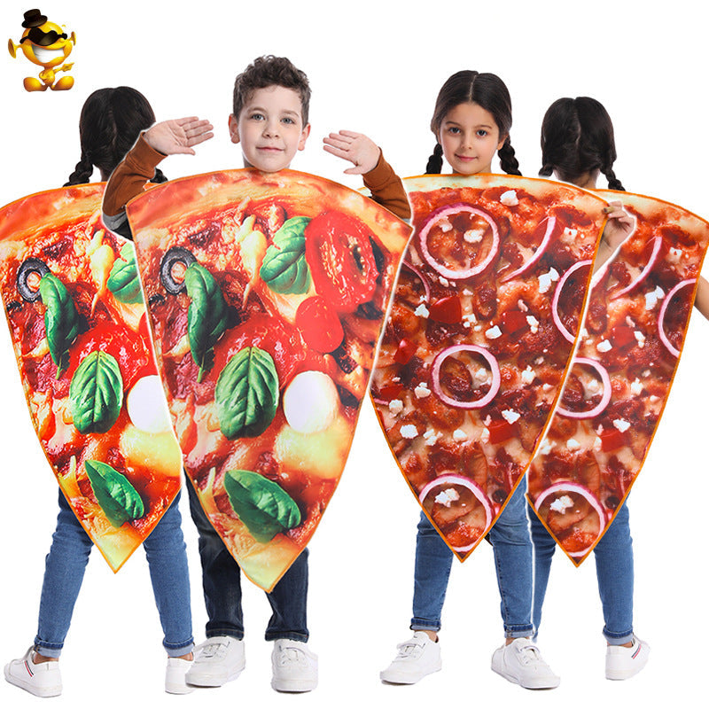 Kids Pizza Costume Funny Cosplay Party Outfit