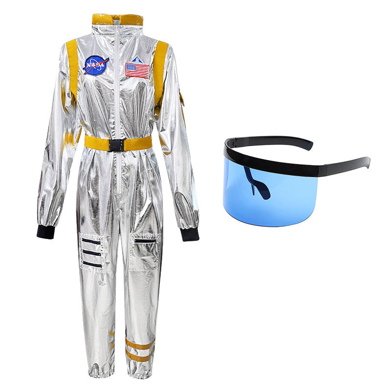 Halloween Adult Astronaut Costume Silver Space Suit Cosplay