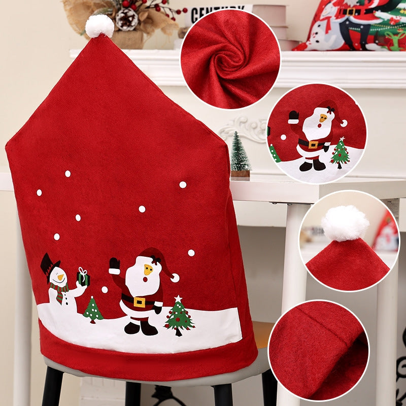 Christmas Cartoon Nonwoven Chair Cover