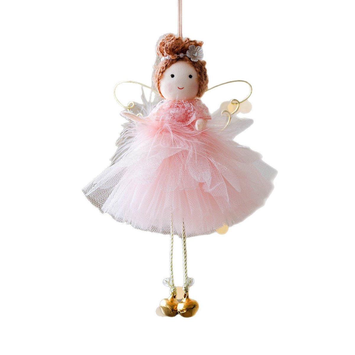Christmas Decor Petal Mesh Skirt Angel Girl Pendant