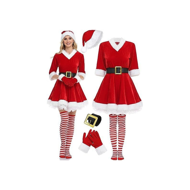 Christmas Costume Adult Women Santa Claus Party Performance Outfit