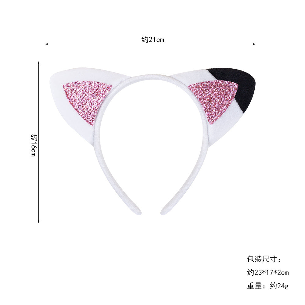 Halloween Animal Headband Cat Ears Fluffy Hair Band