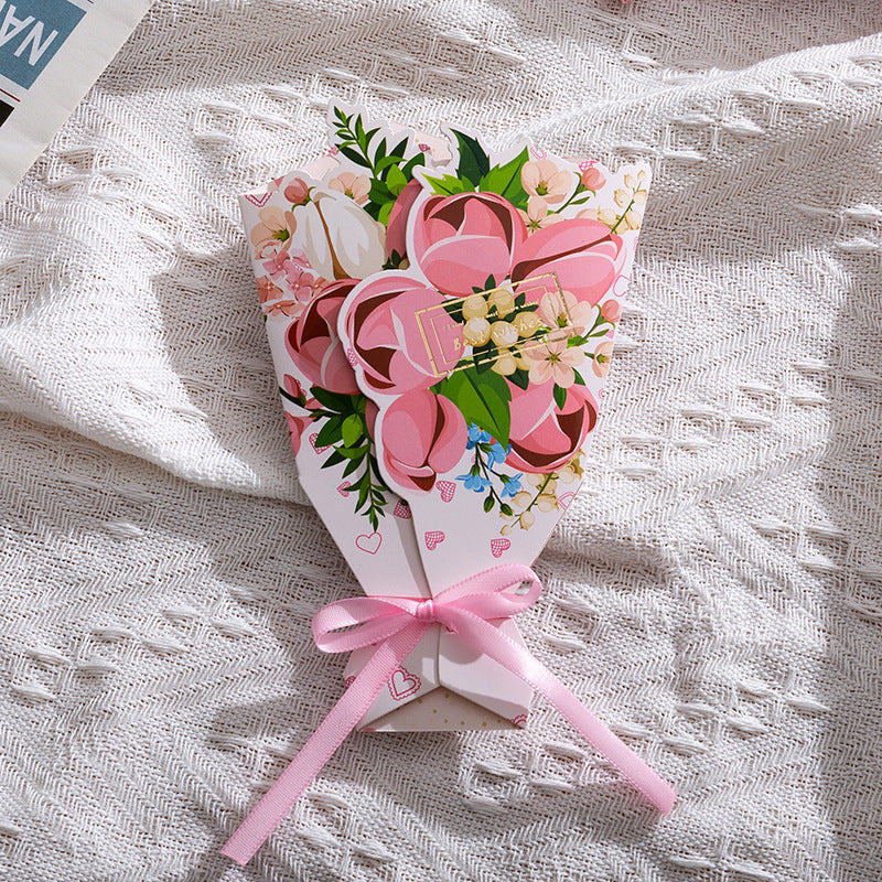 3D Cross-Border Bouquet Butterfly Gold Foil Greeting Card Valentine Christmas Thank You Gift Note
