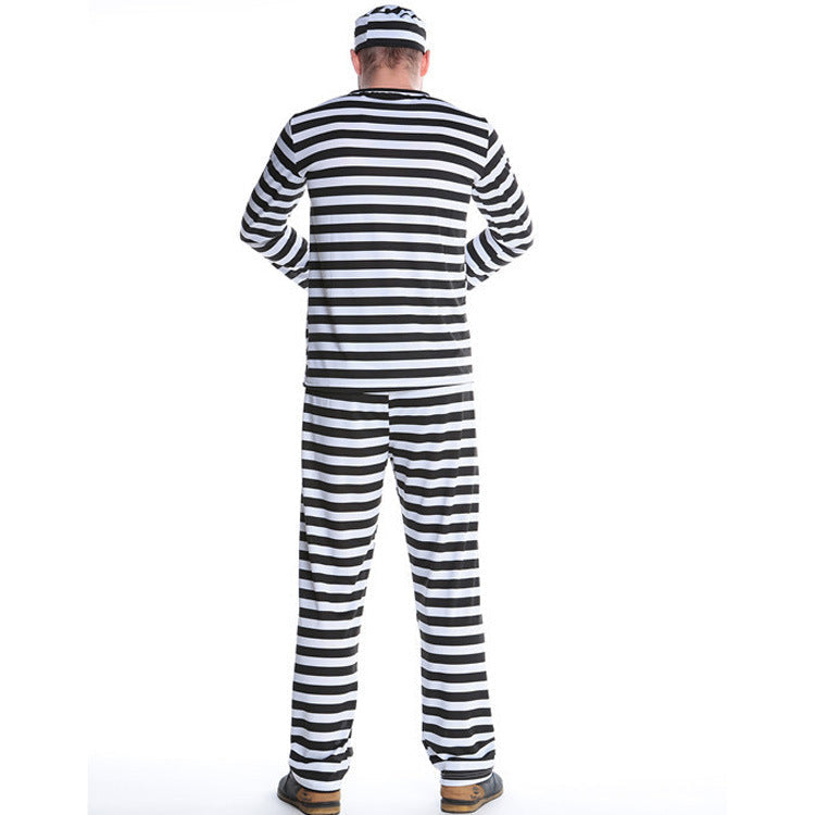 Women's Prisoner Costume Halloween Role Play Stage Performance