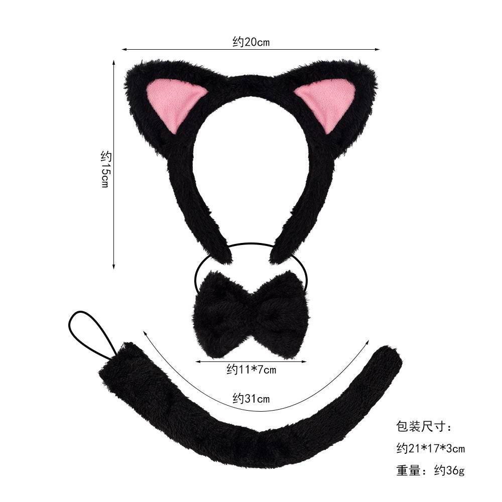 Halloween Animal Headband Cat Ears Fluffy Hair Band