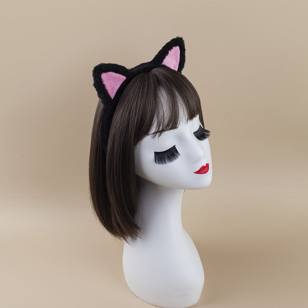 Halloween Animal Headband Cat Ears Fluffy Hair Band