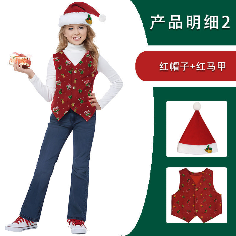 Children's Christmas Elf Costume For Stage Performance