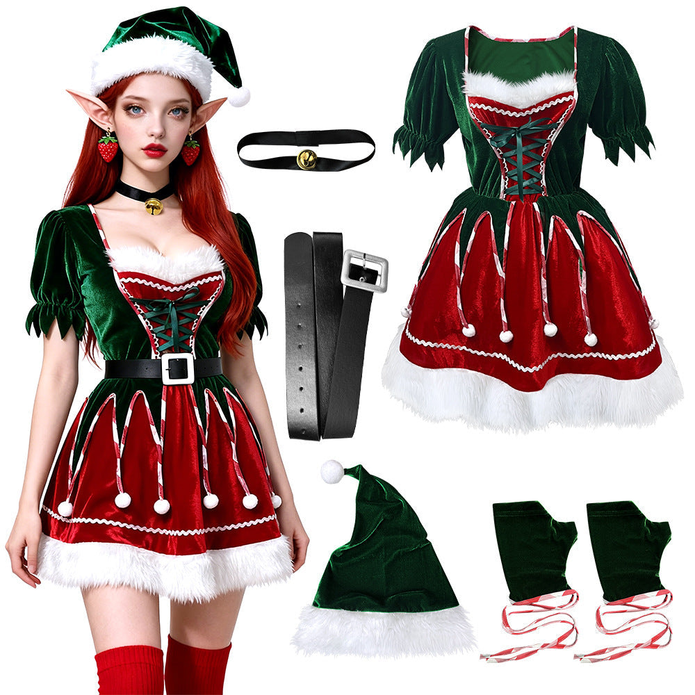 Adult Christmas Tree Green Costume Cosplay Stage Outfit