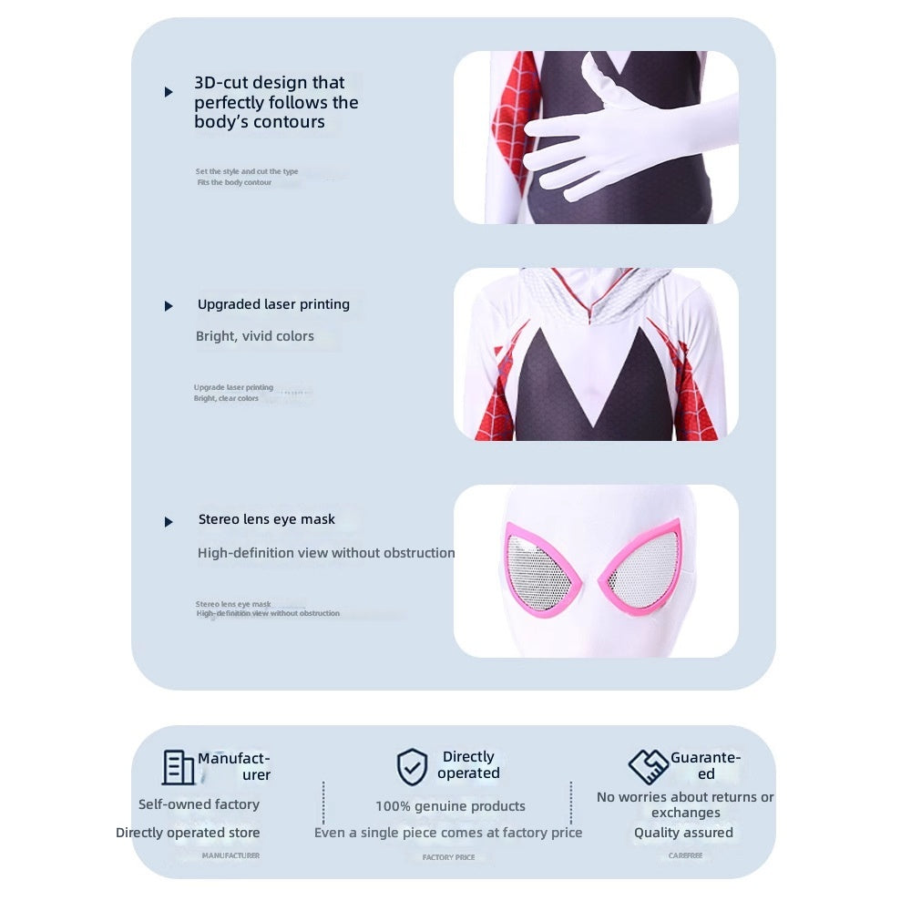 Spider-Gwen Cosplay Suit For Kids And Adults