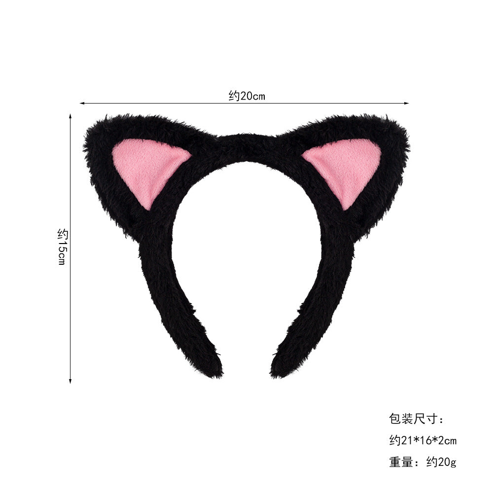 Halloween Animal Headband Cat Ears Fluffy Hair Band
