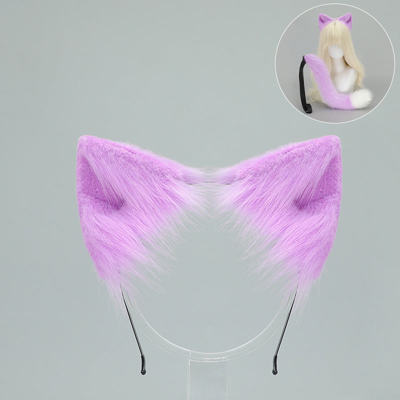 Halloween Cat Ears Tail Set Cosplay Props Handmade