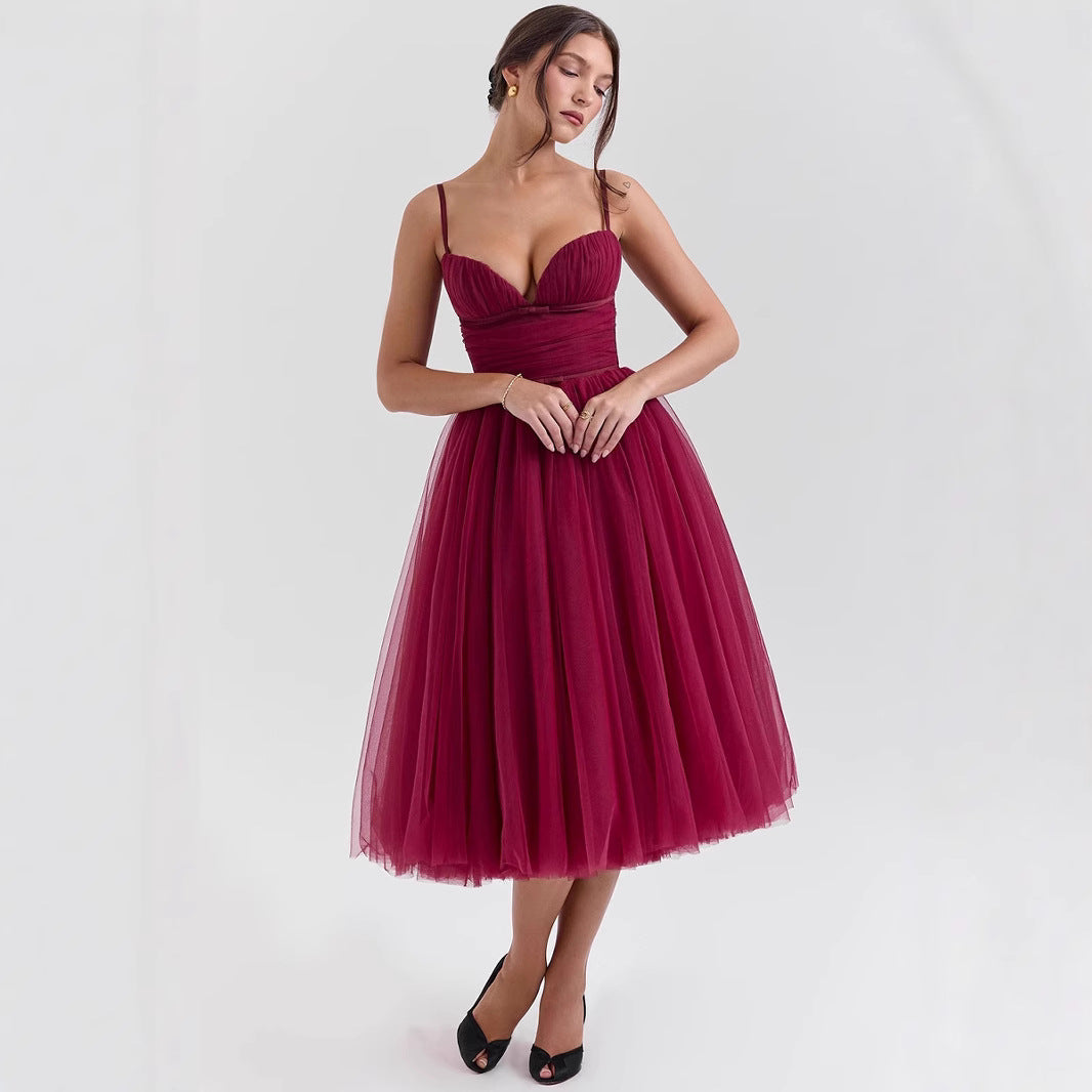 Backless Sleeveless Dress For Christmas Party