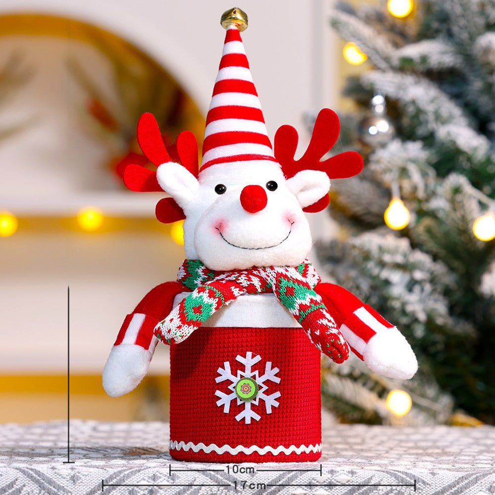 Christmas Apple Candy Gift Box With Santa Snowman Reindeer