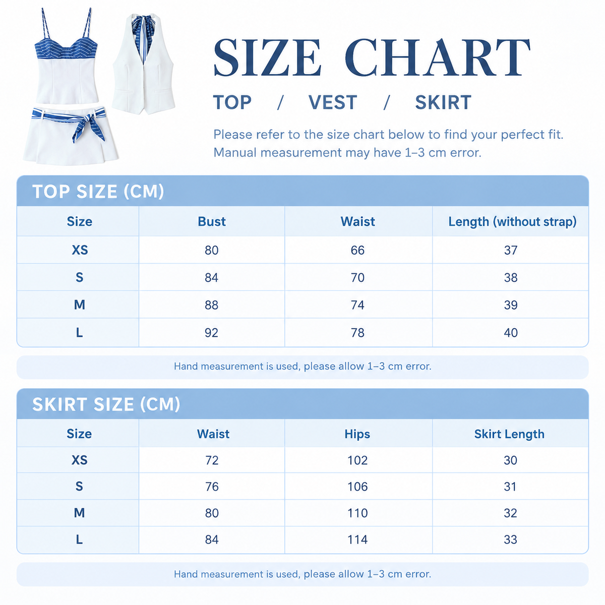 Y2K Coastal Top & Skort Two Piece Set