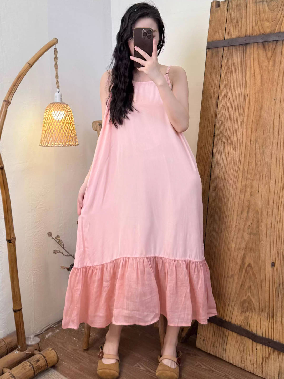 Spring Cotton Ramie Patchwork Colorful Sleeveless Casual Dress