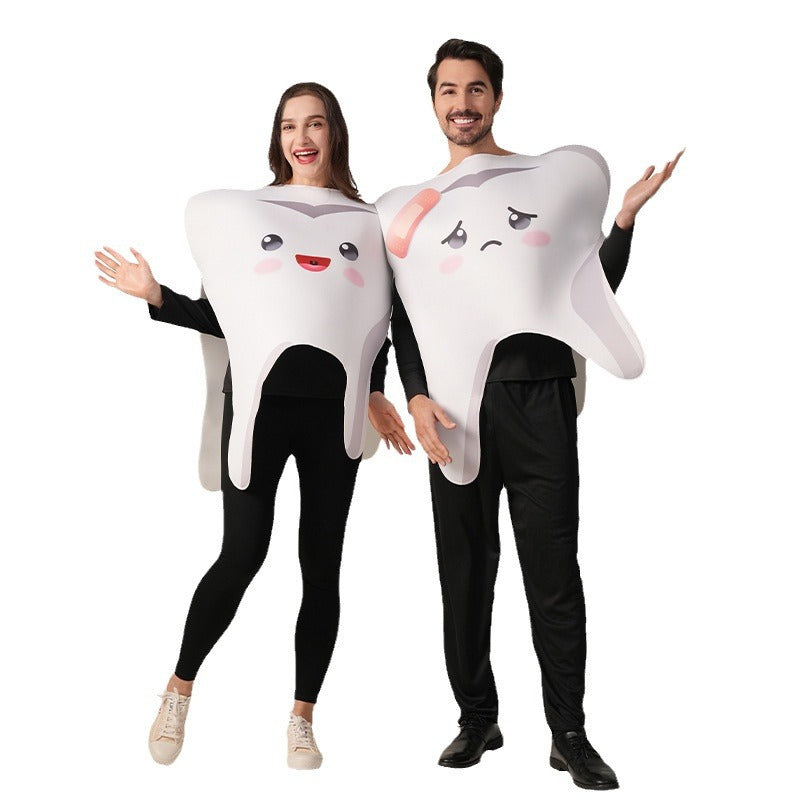 Halloween Adult Couple Teeth Costume Funny Food Role Play