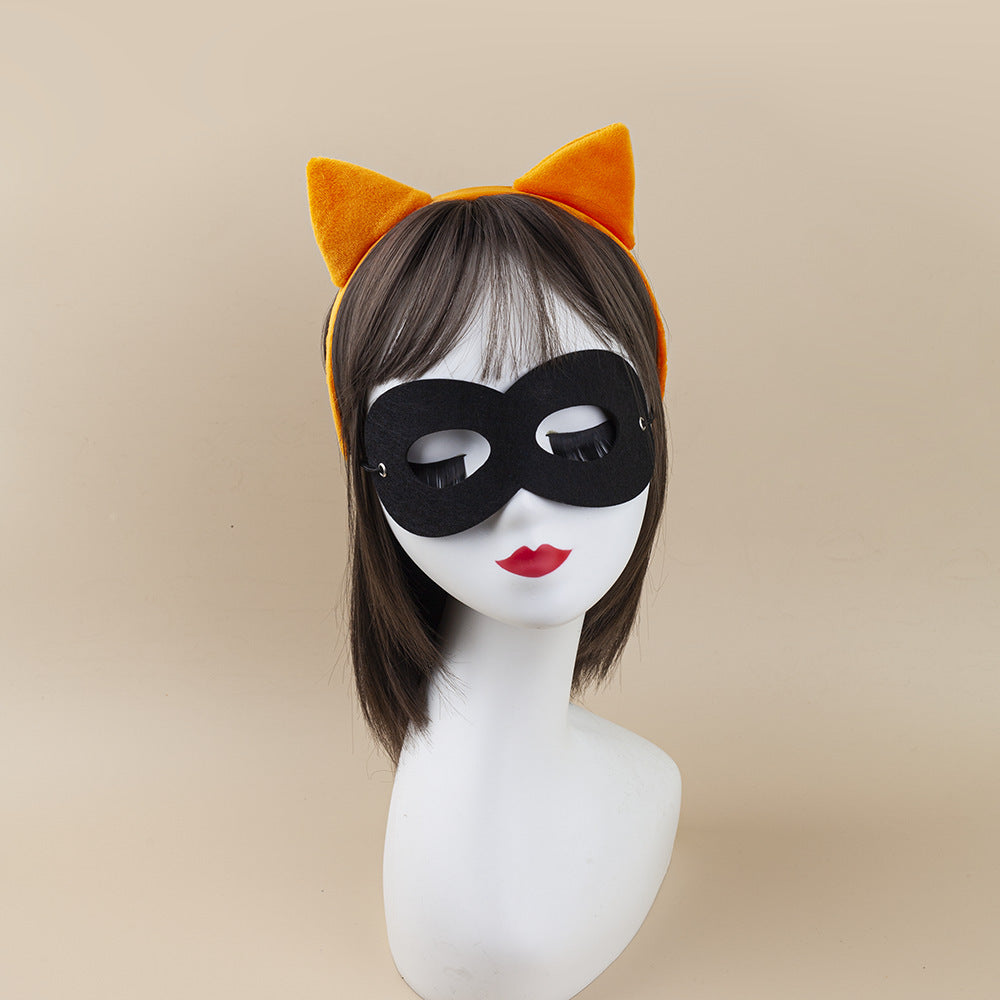 Kids Cosplay Cat Ears Headband Orange Role Play Accessory