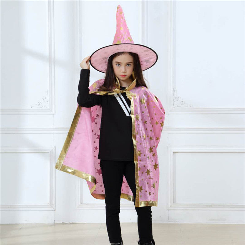 Halloween Witch Cloak Costume For Kids Cosplay Party