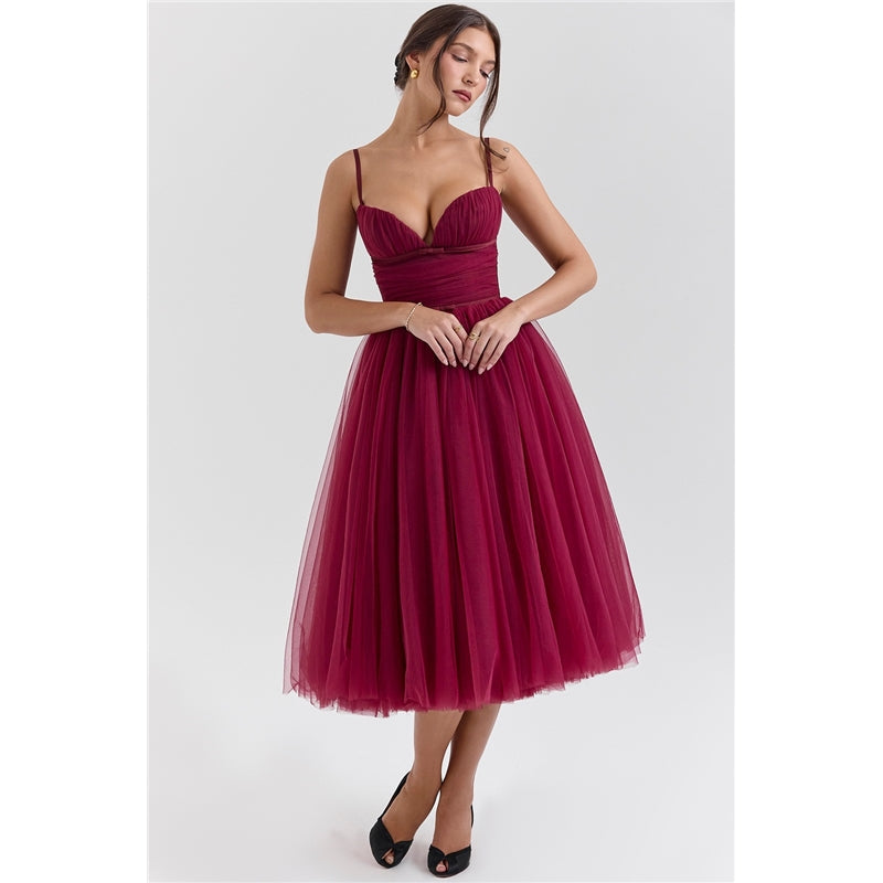 Backless Sleeveless Dress For Christmas Party
