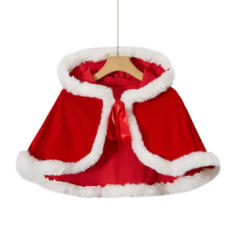 Rabbit Fur Hooded Christmas Cloak Party Costume