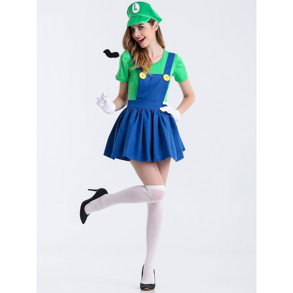 Mario Luigi Costume Adult Halloween Cosplay For Men Women