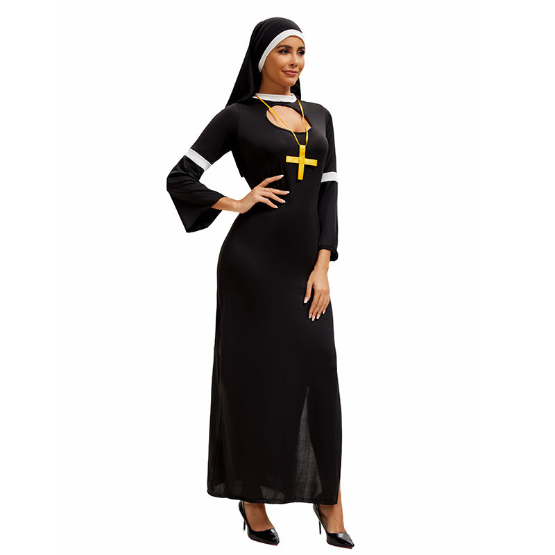 Halloween Costume Nun Uniform Cosplay Role Play