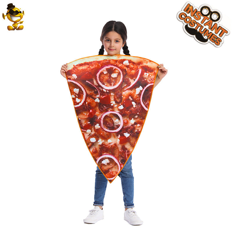 Kids Pizza Costume Funny Cosplay Party Outfit