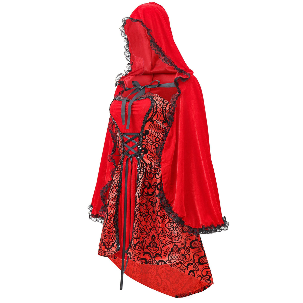 Red Riding Hood Halloween Cape Cosplay Costume Gothic Queen