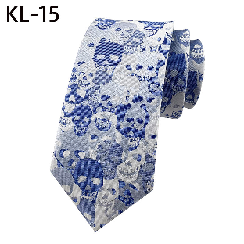 6Cm Narrow Skull Halloween Tie