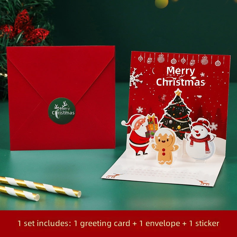 3D Christmas Greeting Cards With Folding Design For New Year, Thanksgiving, And Peace Night Gifts