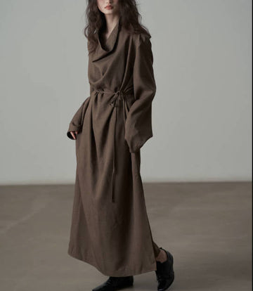 Women Elegant High-end Turtleneck Slim-Fit Long Split Dress